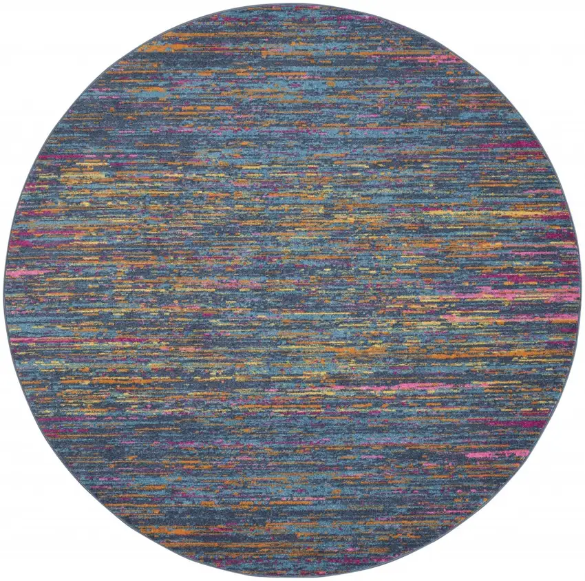 Blue Distressed Striations Area Rug Photo 1