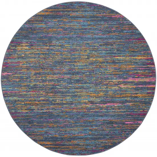 Blue Distressed Striations Area Rug Photo 1
