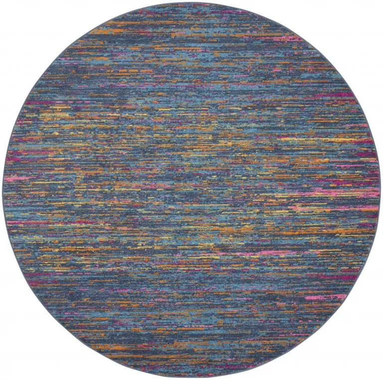 Blue Distressed Striations Area Rug Photo 1