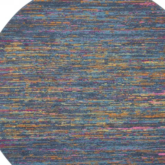 Blue Distressed Striations Area Rug Photo 7