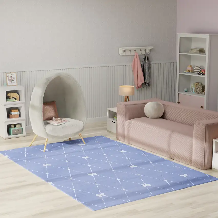 Blue Flatweave Area Rug Photo 3