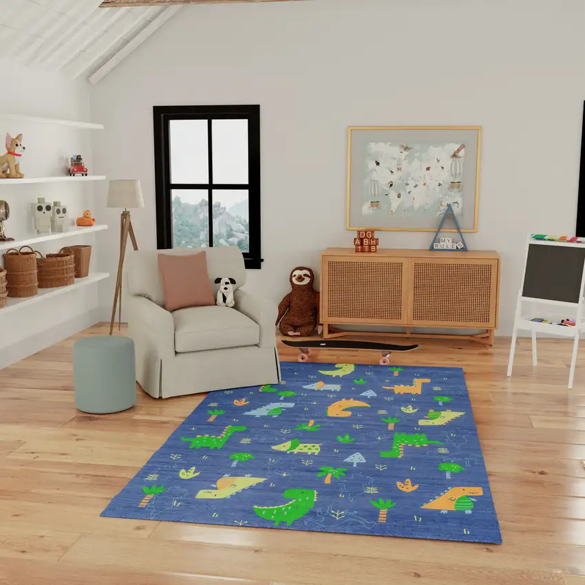 Blue Flatweave Area Rug Photo 5