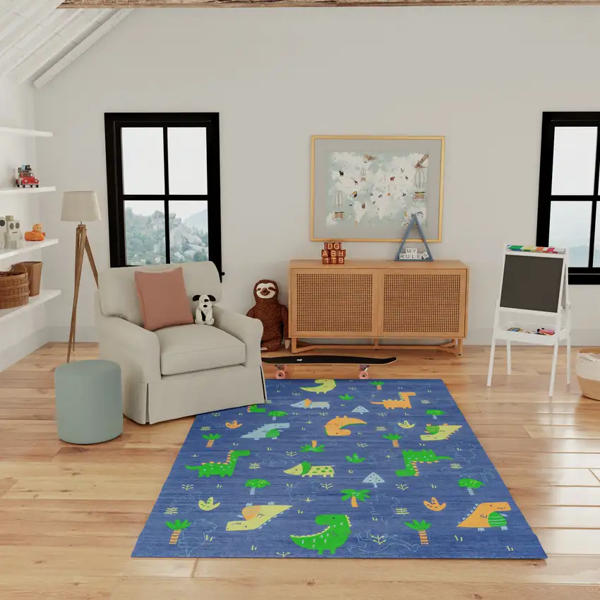 Blue Flatweave Area Rug Photo 6