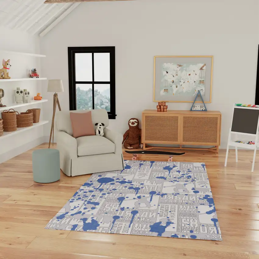 Blue Flatweave Area Rug Photo 4