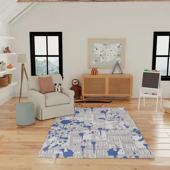 Blue Flatweave Area Rug Photo 5