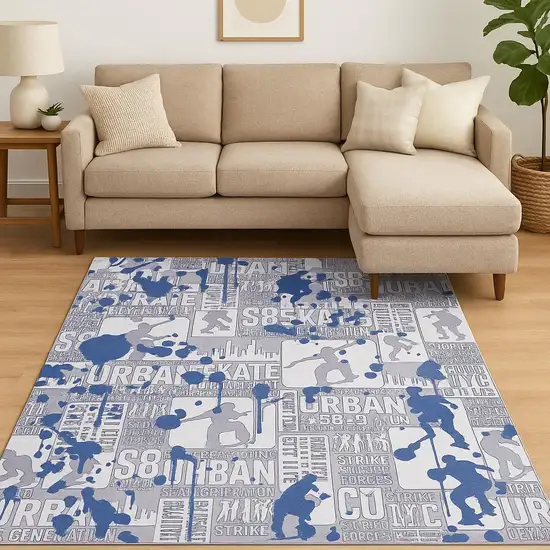 Blue Flatweave Area Rug Photo 1