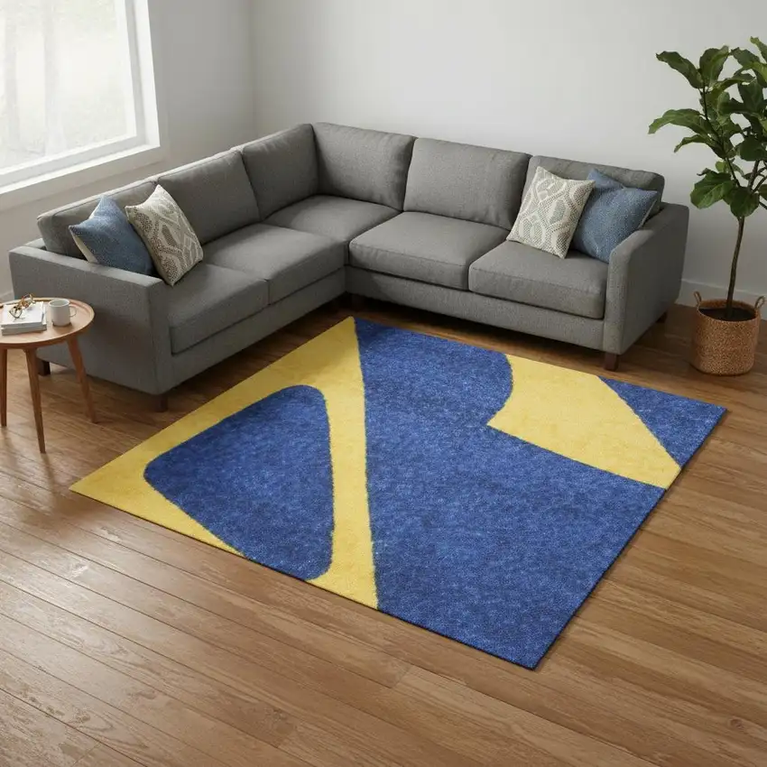 Blue Flatweave Non Skid Area Rug Photo 1