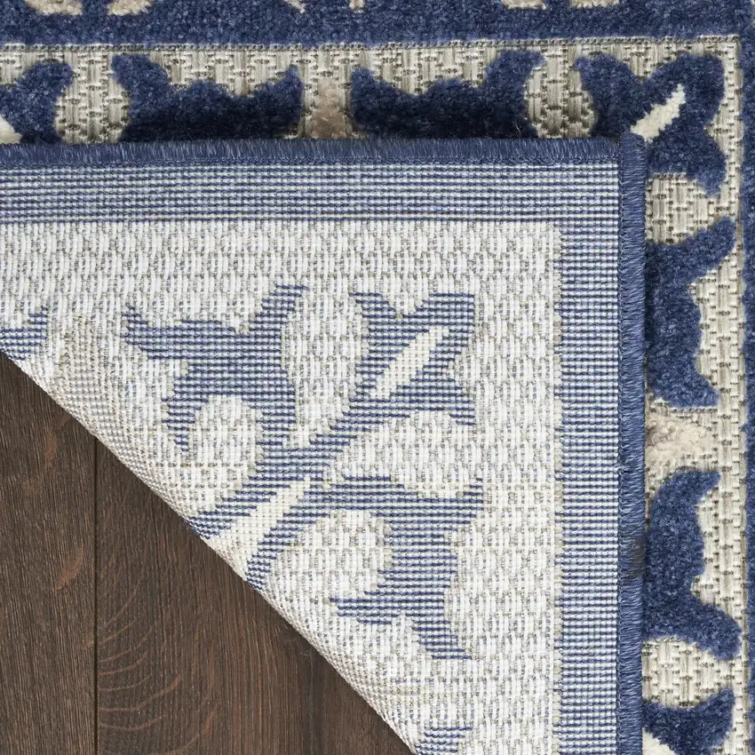 Blue Geometric Non Skid Indoor Outdoor Area Rug Photo 5