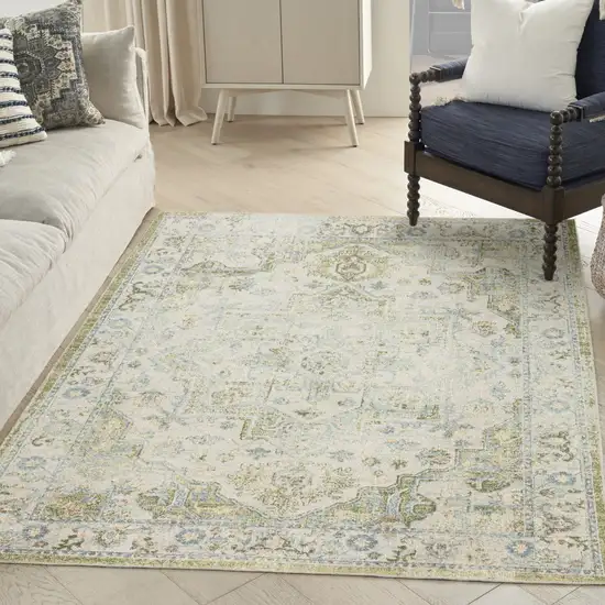 Blue Floral Area Rug Photo 3