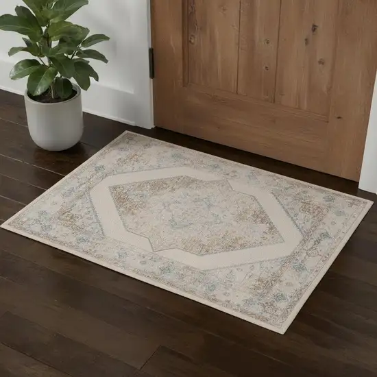 Blue Floral Area Rug Photo 1