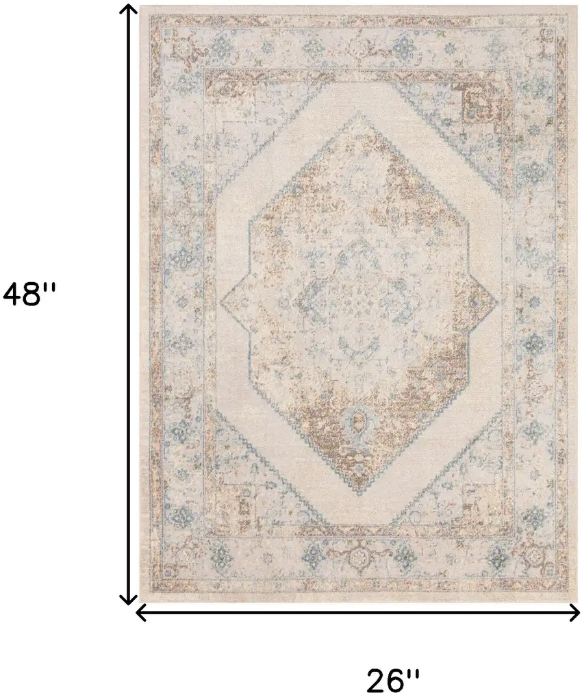 Blue Floral Area Rug Photo 3