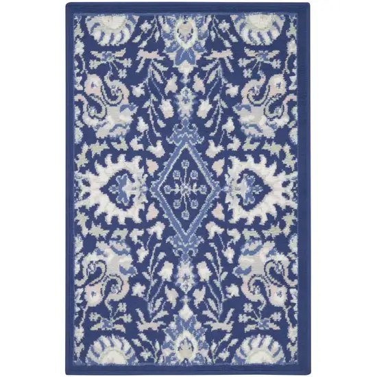 Blue Floral Area Rug Photo 7