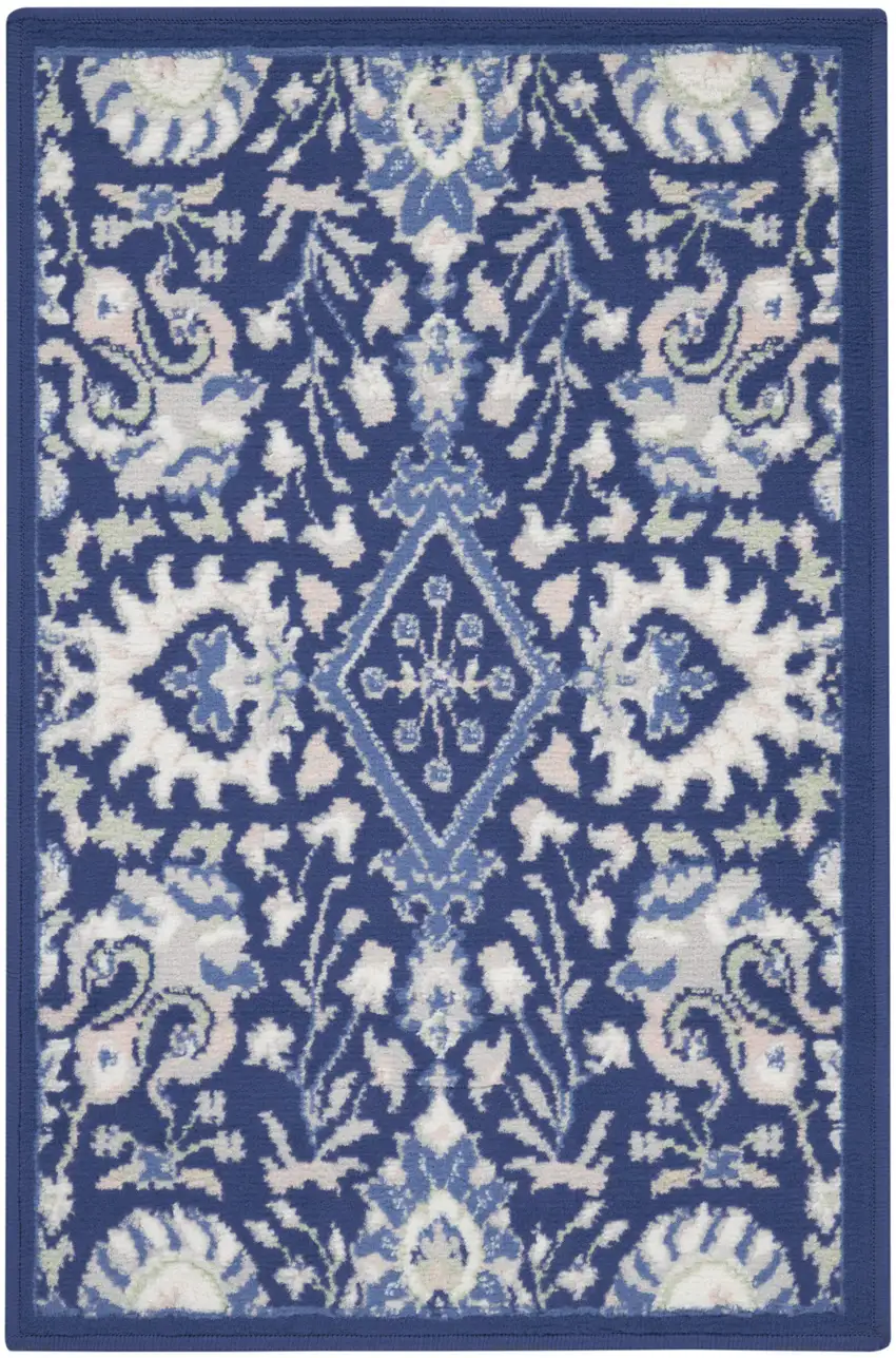Blue Floral Area Rug Photo 7