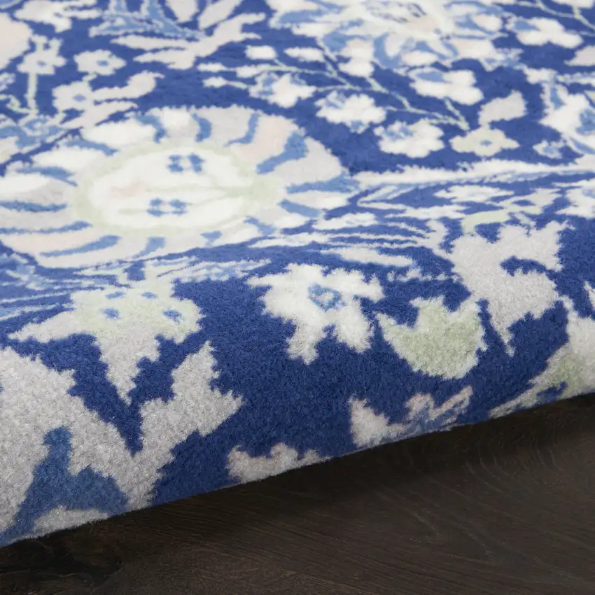 Blue Floral Area Rug Photo 8