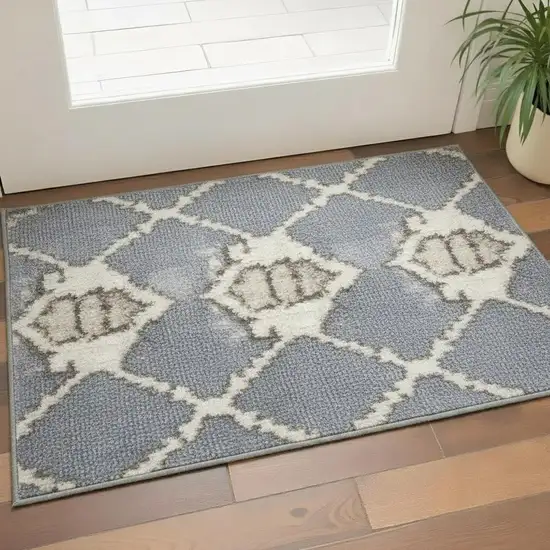 Blue Floral Area Rug Photo 1