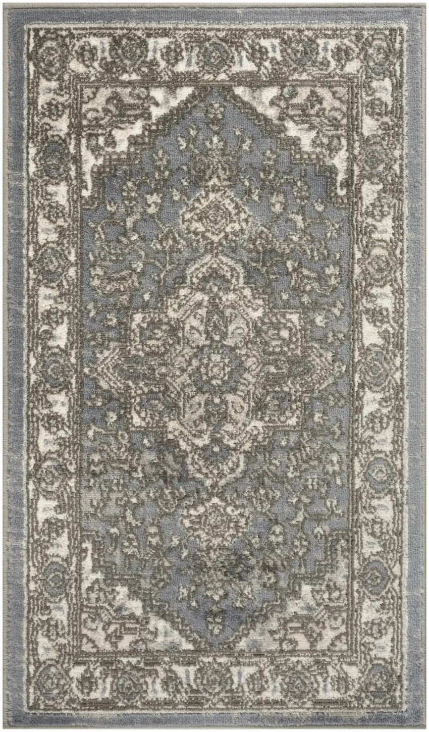 Blue Floral Area Rug Photo 5