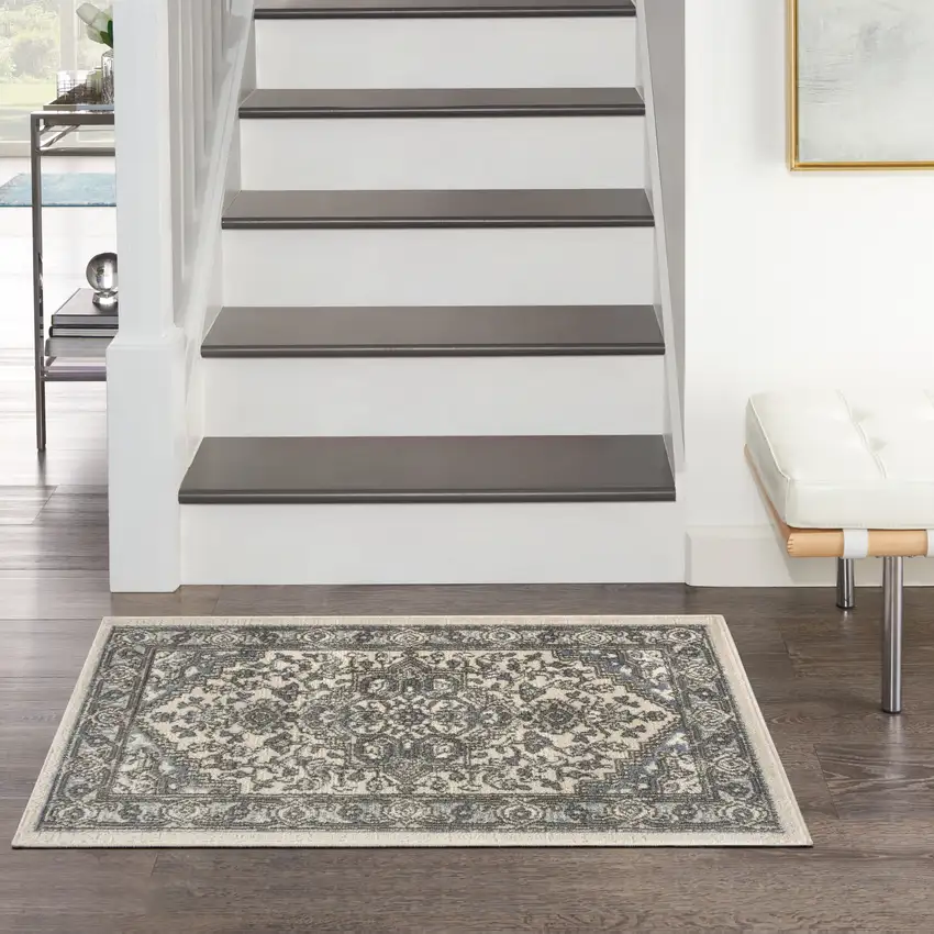 Blue Floral Area Rug Photo 5