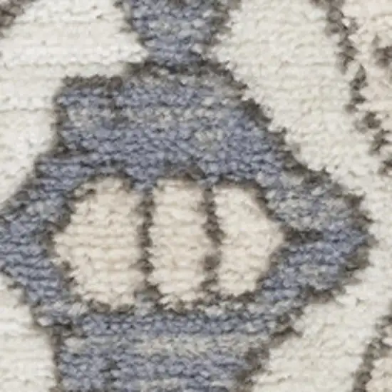 Blue Floral Area Rug Photo 2