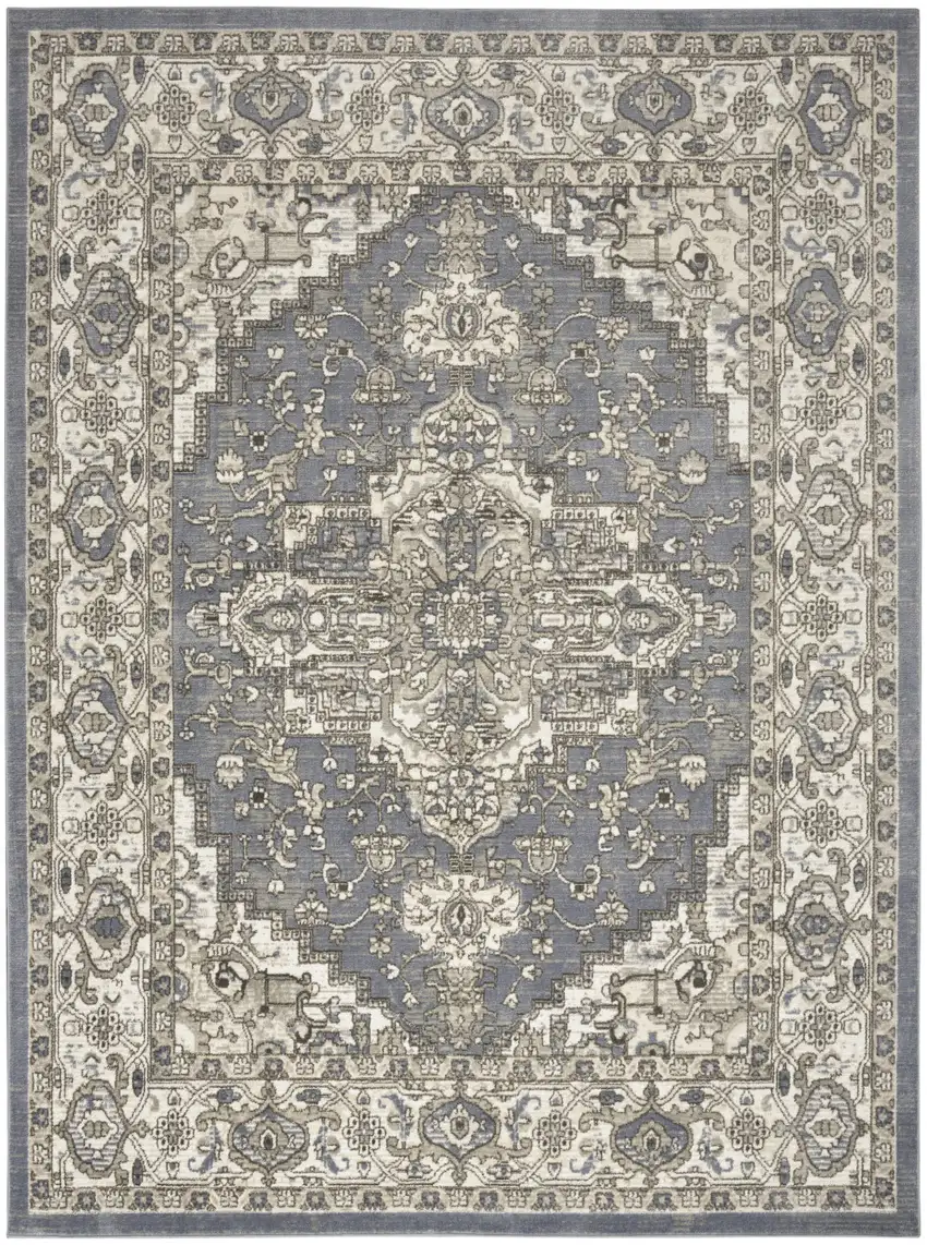 Blue Floral Area Rug Photo 5