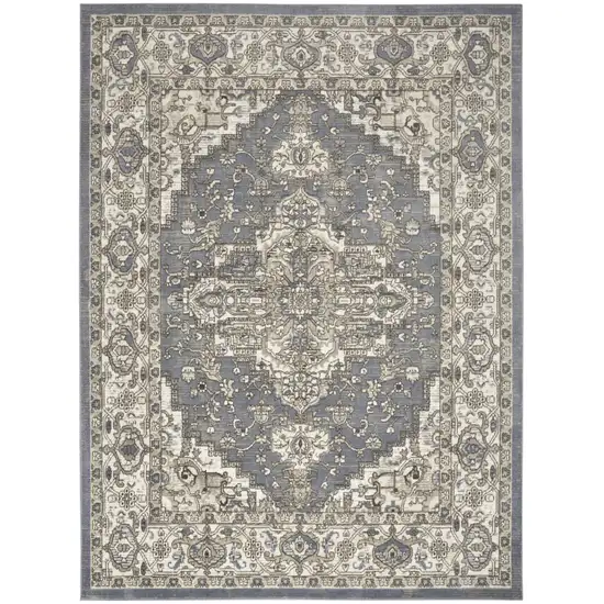 Blue Floral Area Rug Photo 5