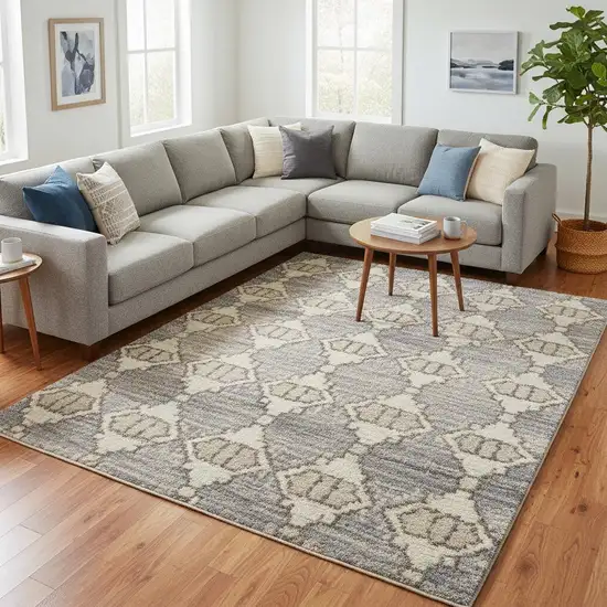 Blue Floral Area Rug Photo 1