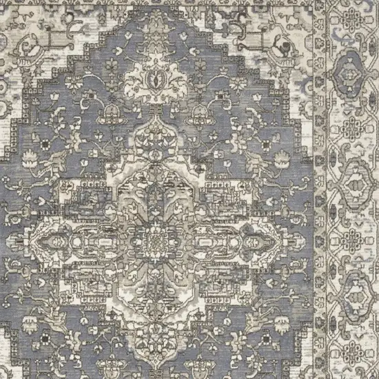 Blue Floral Area Rug Photo 7