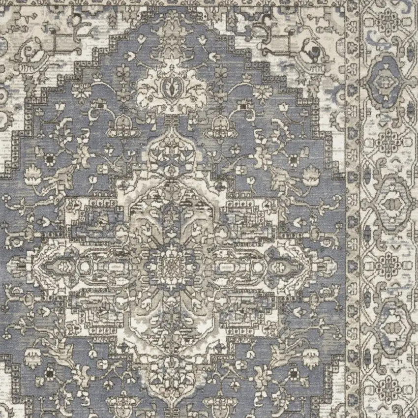 Blue Floral Area Rug Photo 7