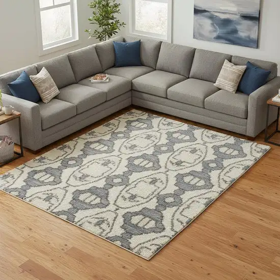 Blue Floral Area Rug Photo 1