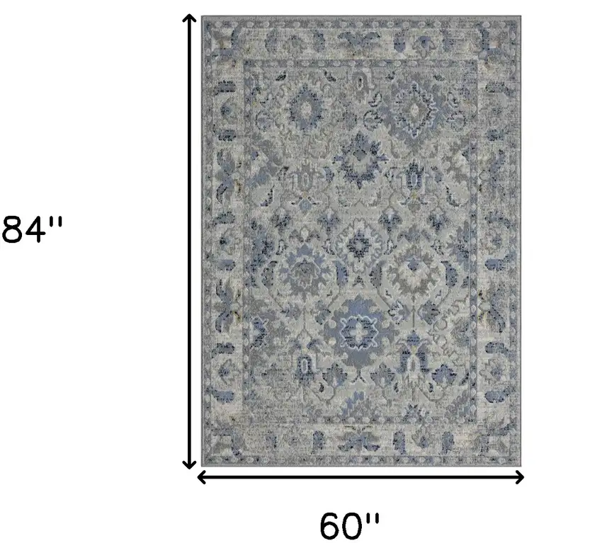 Blue Floral Area Rug Photo 9