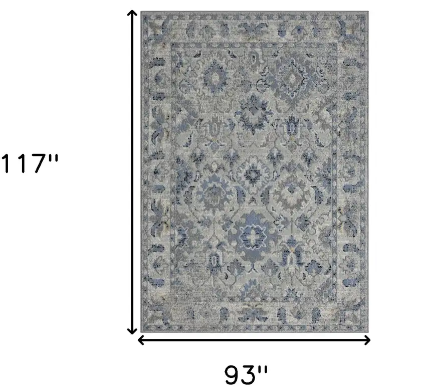 Blue Floral Area Rug Photo 9