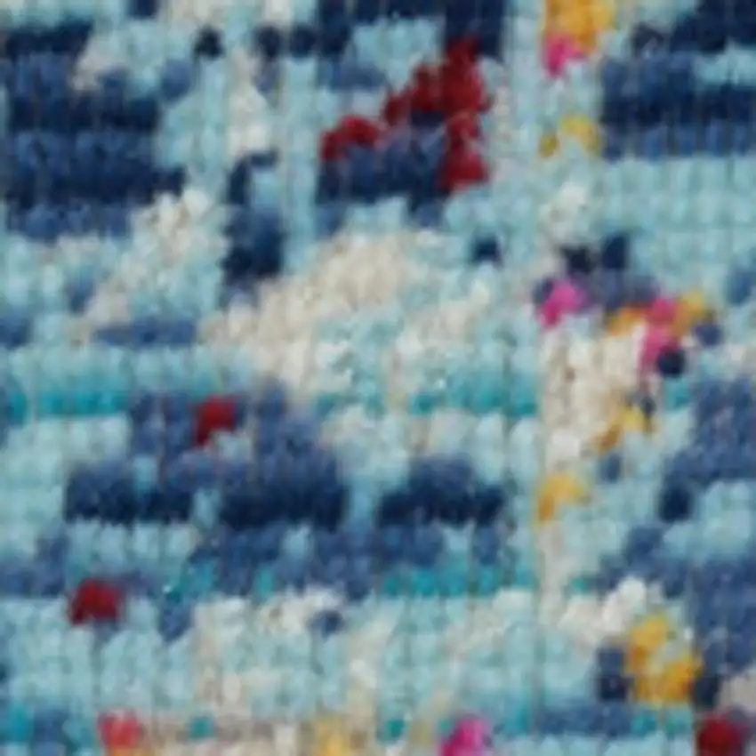 Blue Floral Distressed Area Rug Photo 2