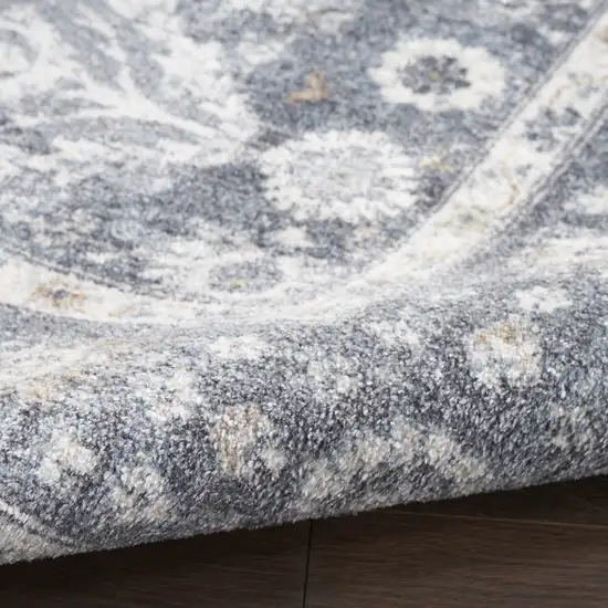 Blue Floral Distressed Area Rug Photo 9
