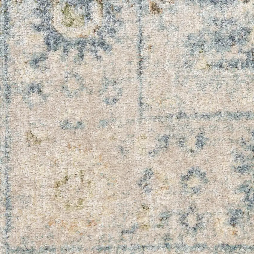 Blue Floral Distressed Area Rug Photo 2