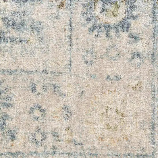 Blue Floral Distressed Area Rug Photo 3