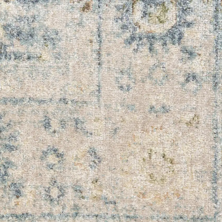 Blue Floral Distressed Area Rug Photo 3