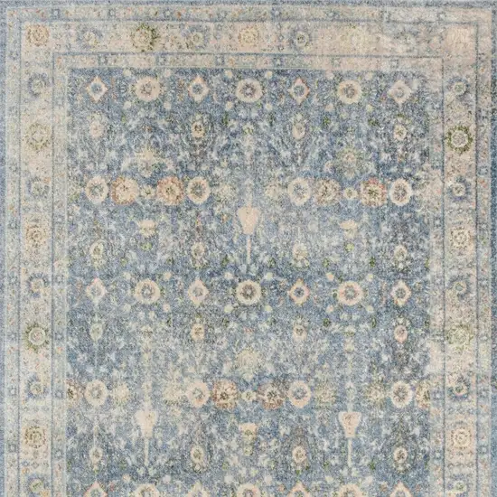 Blue Floral Distressed Area Rug Photo 4