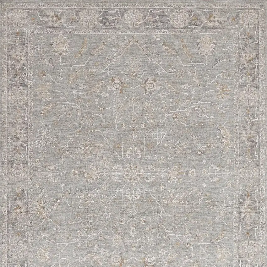 Blue Floral Distressed Area Rug Photo 4