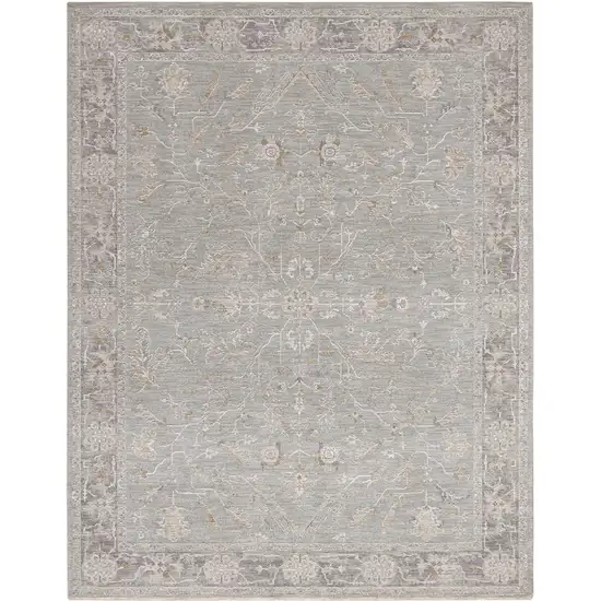 Blue Floral Distressed Area Rug Photo 2