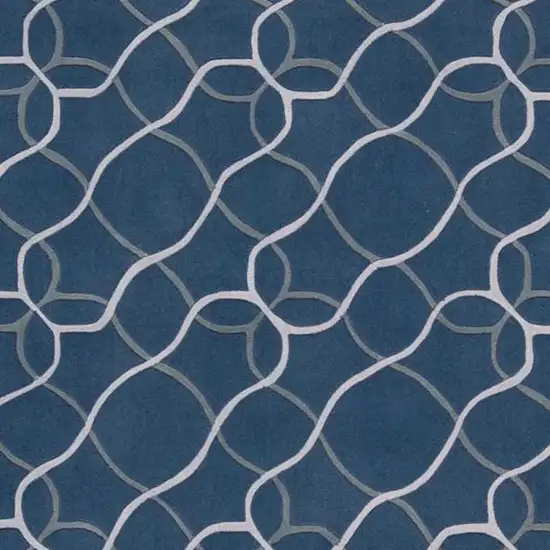 Blue Floral Handmade Area Rug Photo 3