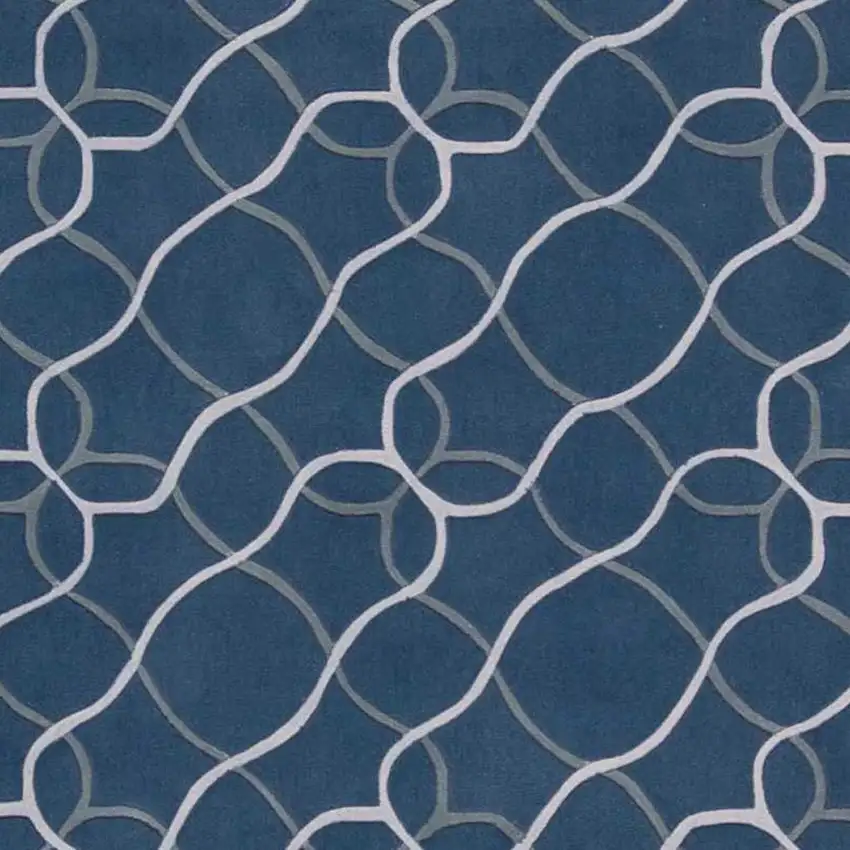 Blue Floral Handmade Area Rug Photo 3