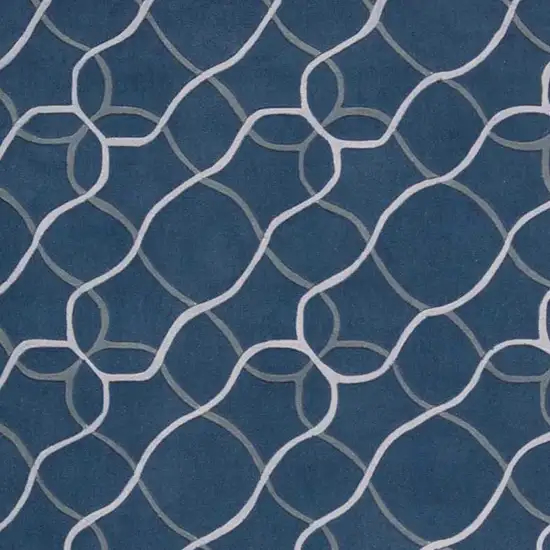 Blue Floral Handmade Area Rug Photo 3