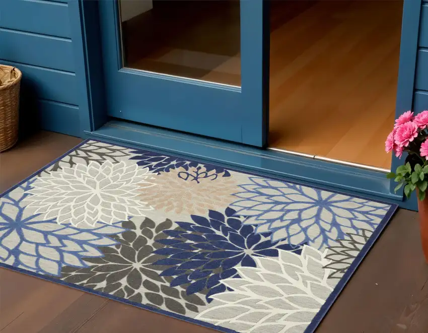 Blue Indoor Outdoor Area Rug Photo 2
