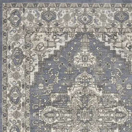 Blue Floral Power Loom Area Rug Photo 8