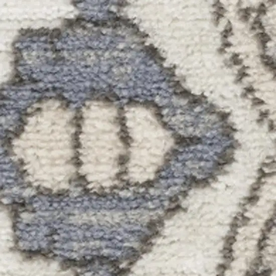 Blue Floral Power Loom Area Rug Photo 2