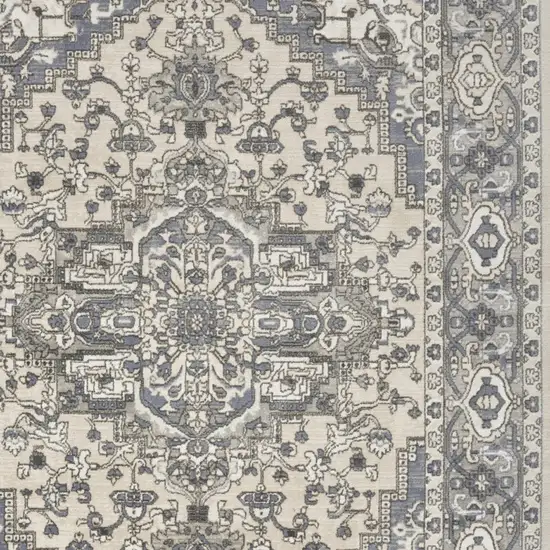 Blue Floral Power Loom Area Rug Photo 7