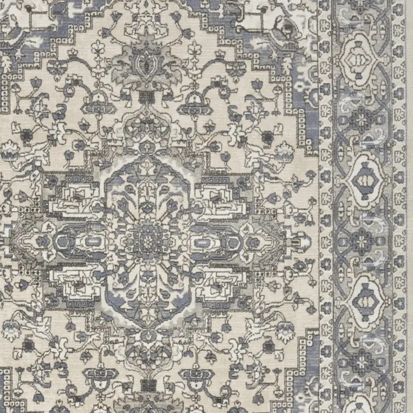 Blue Floral Power Loom Area Rug Photo 7
