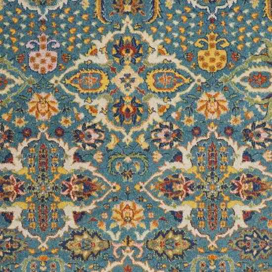 Blue Floral Power Loom Area Rug Photo 3