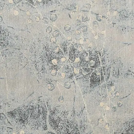 Blue Floral Power Loom Area Rug Photo 1