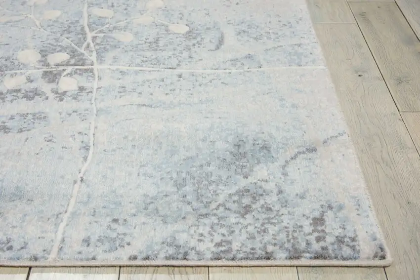 Blue Floral Power Loom Area Rug Photo 7