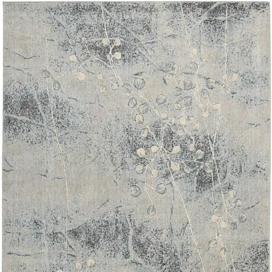 Blue Floral Power Loom Area Rug Photo 4